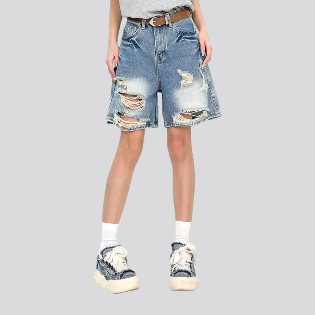 Sanded Slouchy High-rise Women's Denim Shorts | Jeans4you.shop