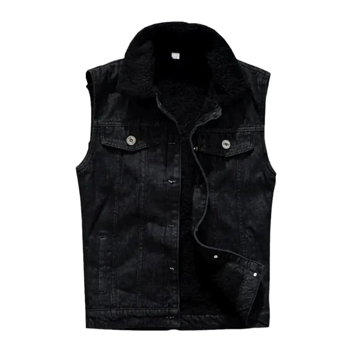 Sherpa men's denim vest