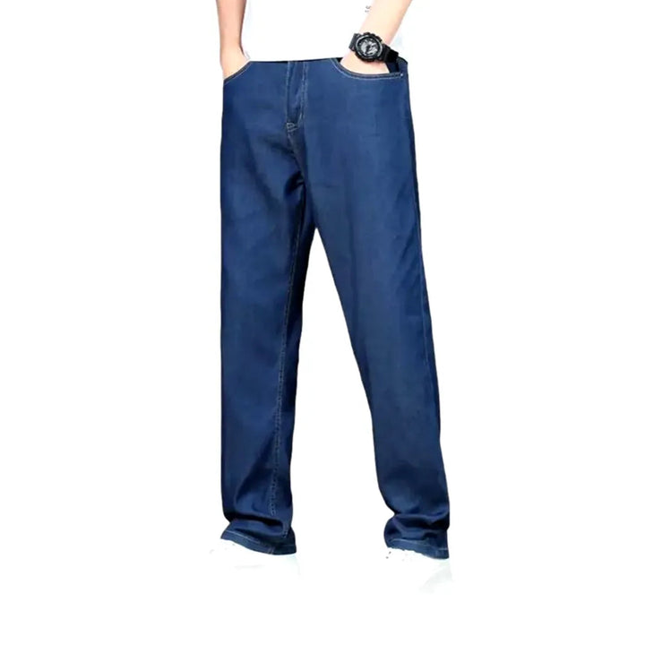 Soft-fabric men's straight jeans