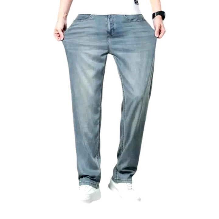 Soft-fabric men's straight jeans