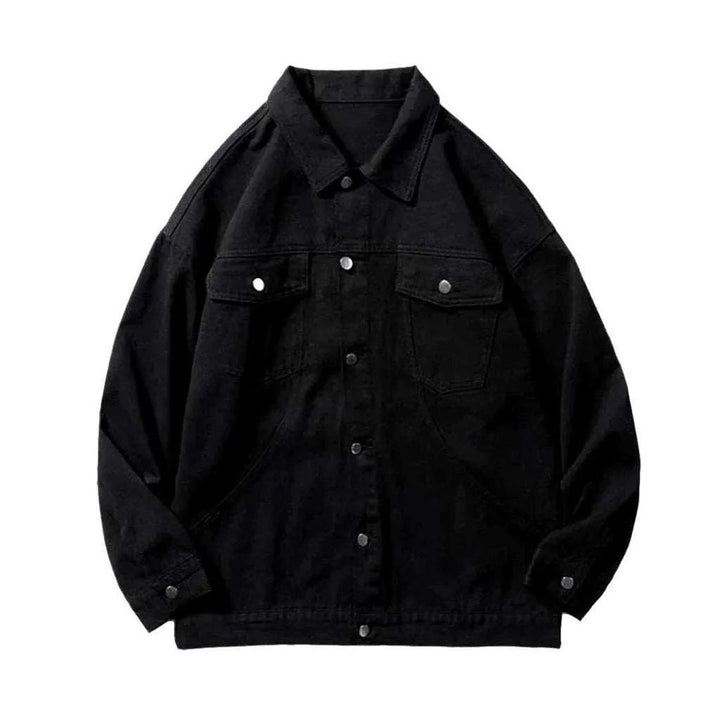 Solid color men's denim jacket