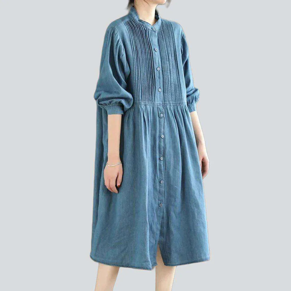 Stonewashed caftan style denim dress | Jeans4you.shop