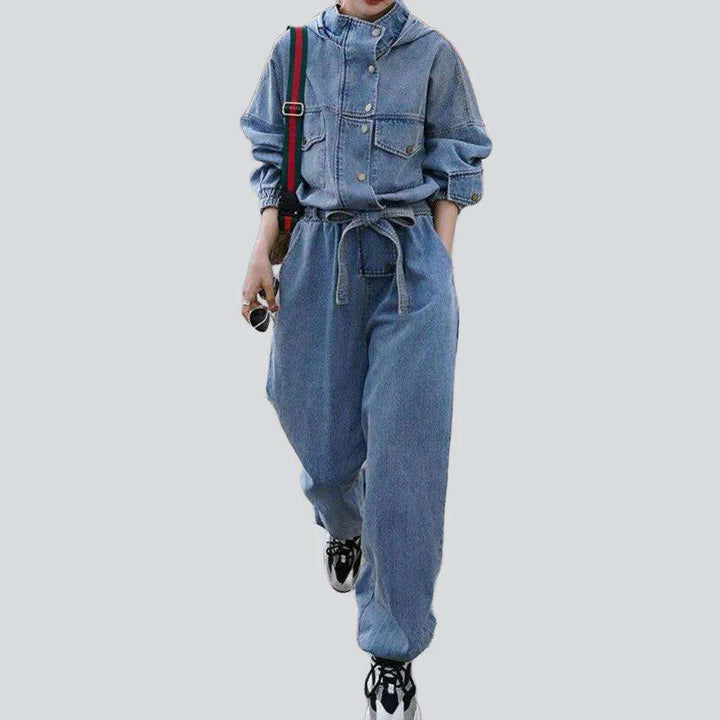 Stonewashed women's denim jumpsuit | Jeans4you.shop