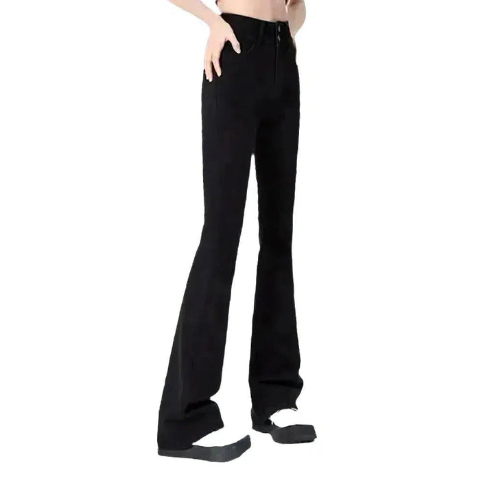 Stonewashed women's floor-length jeans