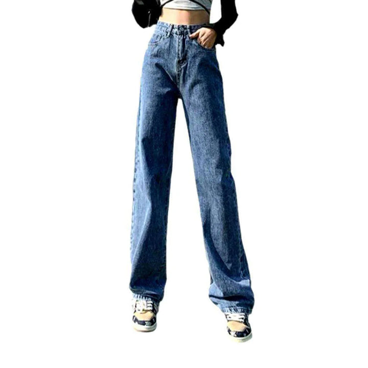 Straight-leg color women's jeans