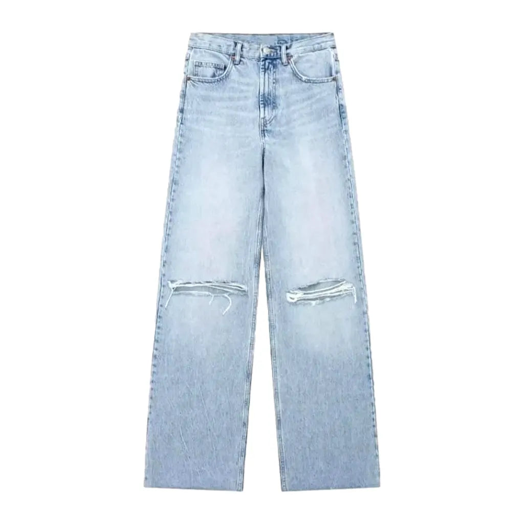 Street raw-hem jeans
 for ladies
