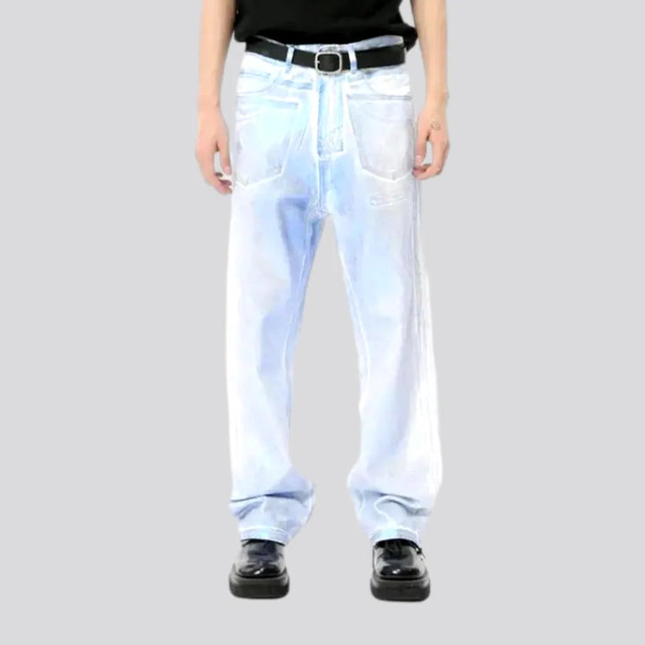 Street Style Loose Fit Painted Men's Jeans | Jeans4you.shop