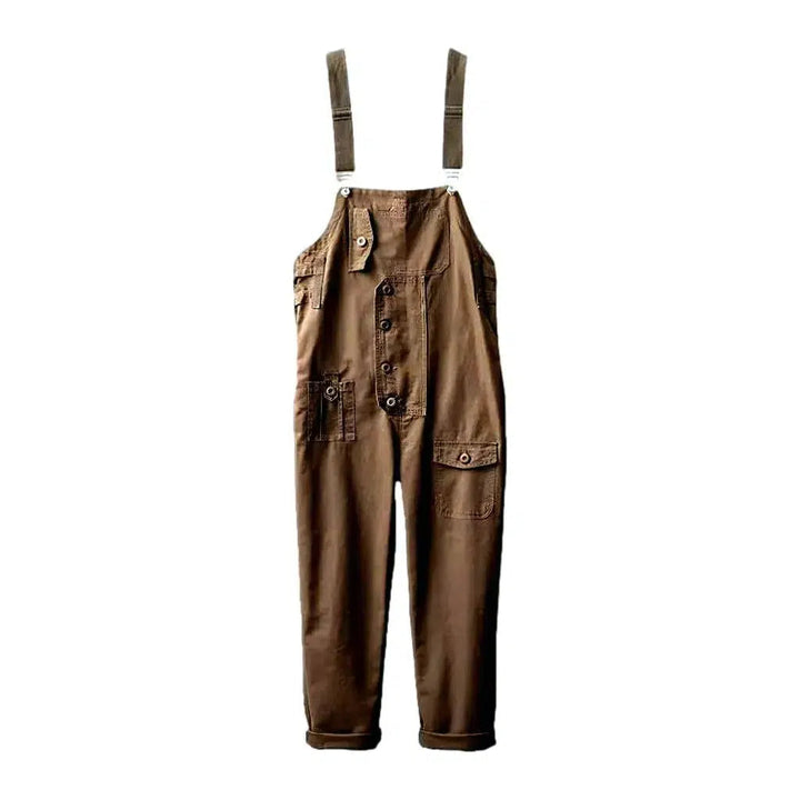 Stylish Denim Overall for Men - Brown