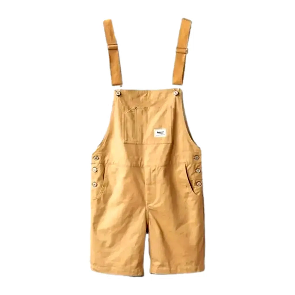 Stylish Jean Overall Shorts for Men - Sand