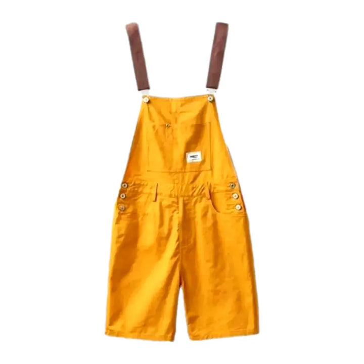 Stylish Jean Overall Shorts for Men - Yellow