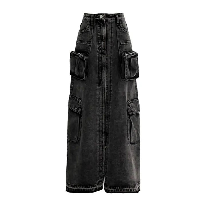 Vintage long women's denim skirt