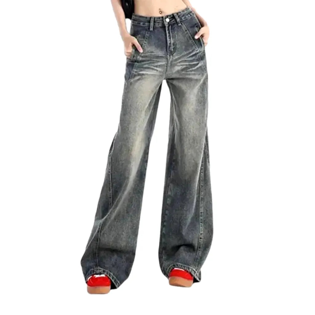 Vintage women's whiskered jeans