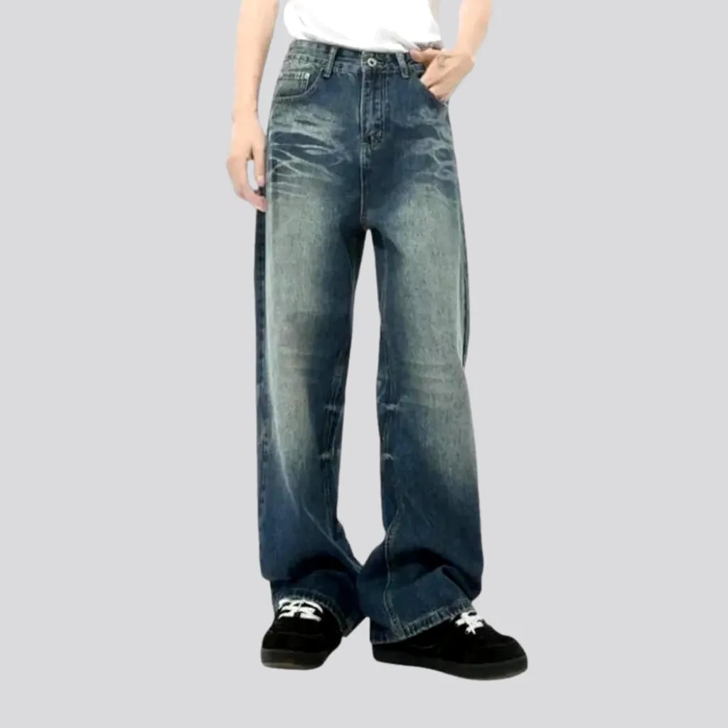 Whiskered Baggy Men's Jeans | Jeans4you.shop