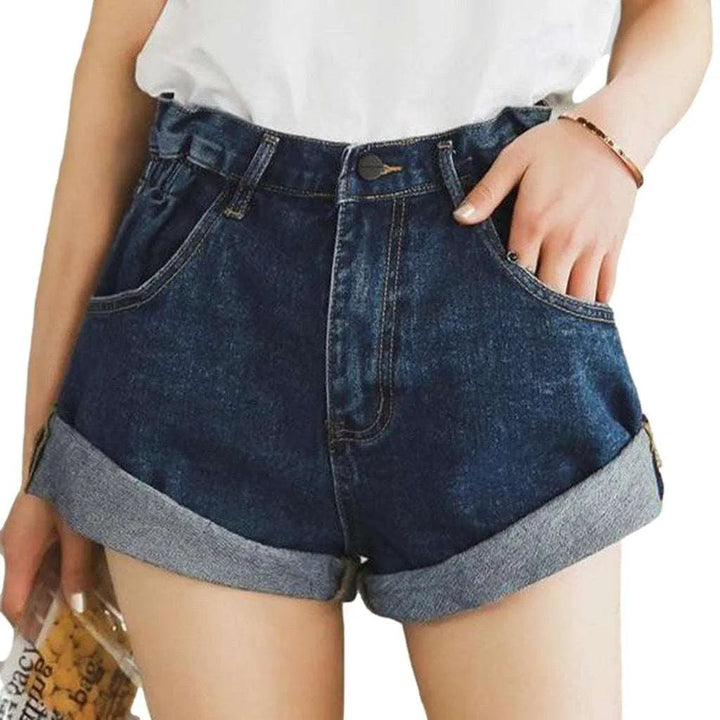 Wide-leg women's jeans shorts