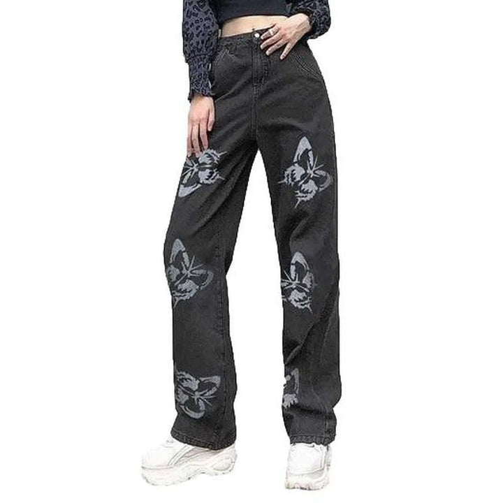 Women's jeans with butterflies