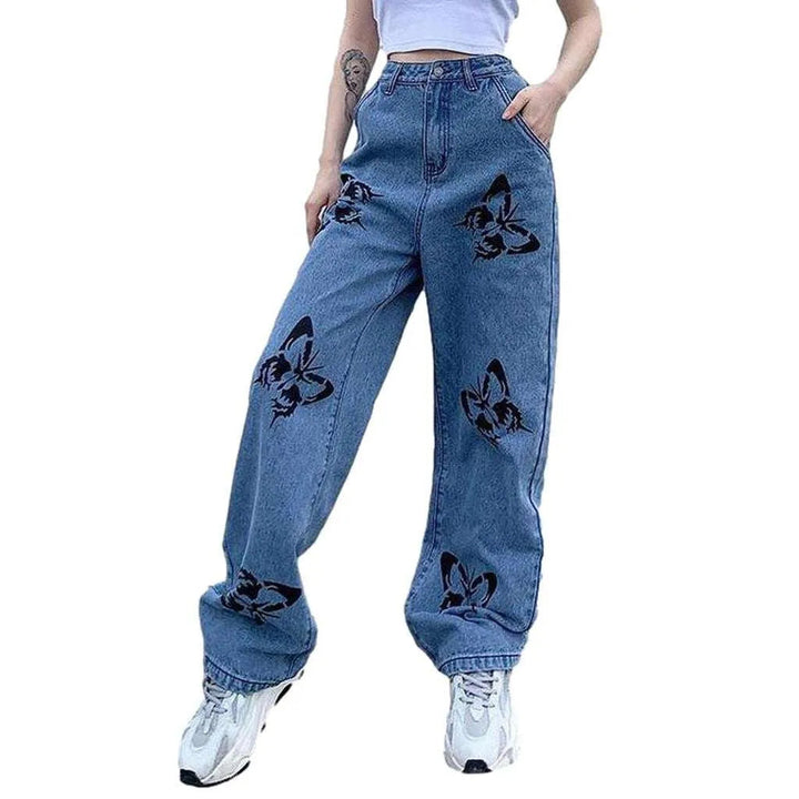 Women's jeans with butterflies