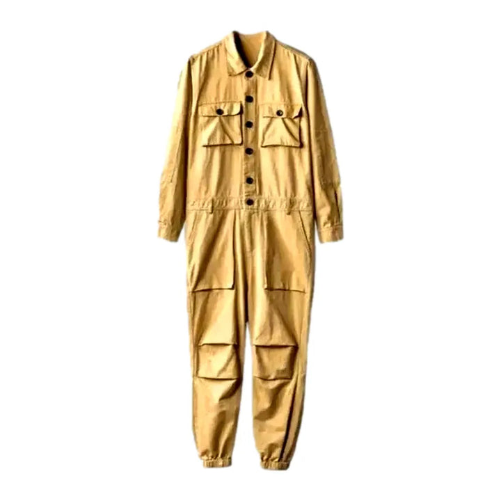 Y2k Denim Men's Jumpsuit Overall - Sand