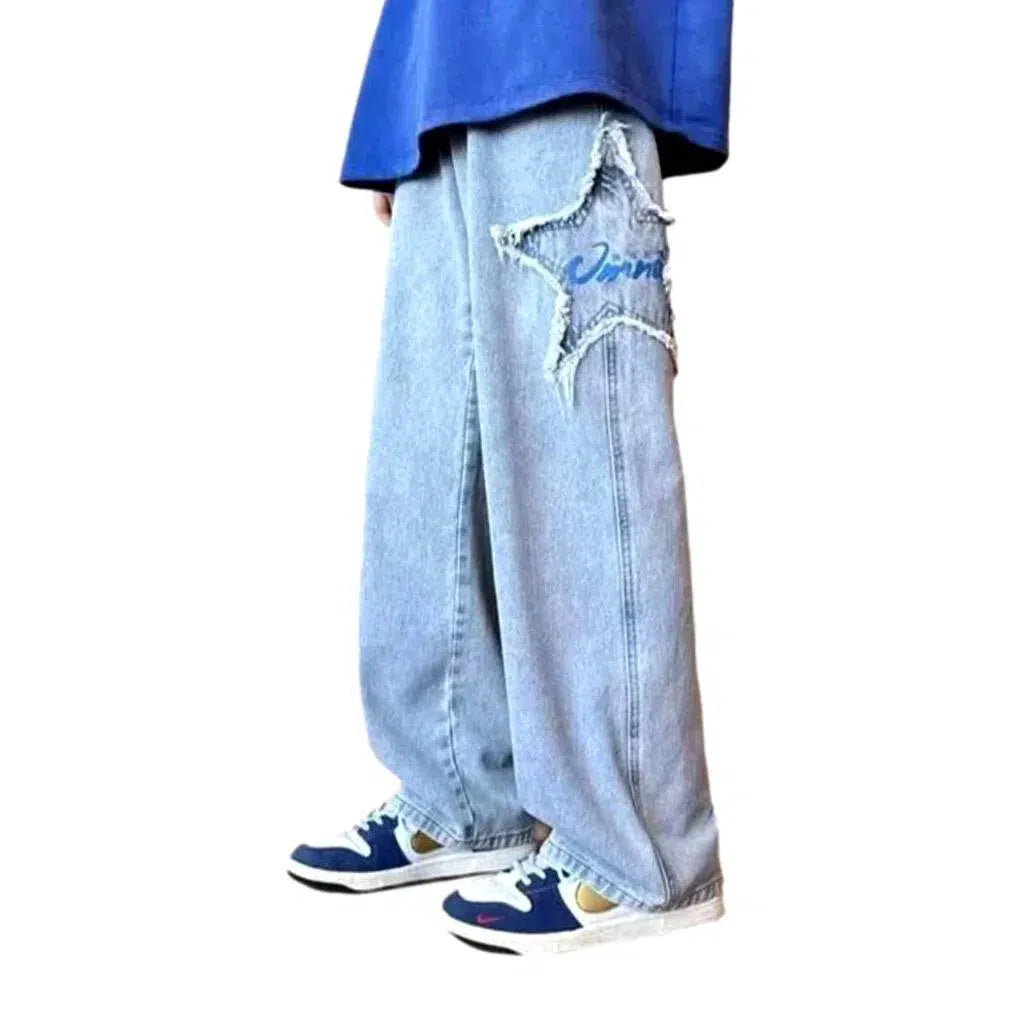 Y2k inscribed jeans
 for men